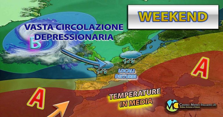 Meteo – Weekend con ritorno di qualche pioggia e temporale, ma non ovunque