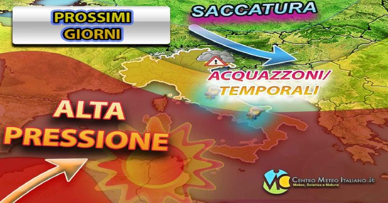 Meteo – Passaggio instabile tra oggi e domani con piogge e temporali su alcune regioni e lieve calo termico