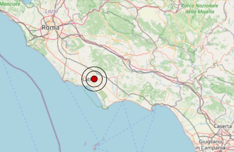 Terremoto oggi nel Lazio, 17 settembre: scossa di m 3.2 a Latina: dati Ingv