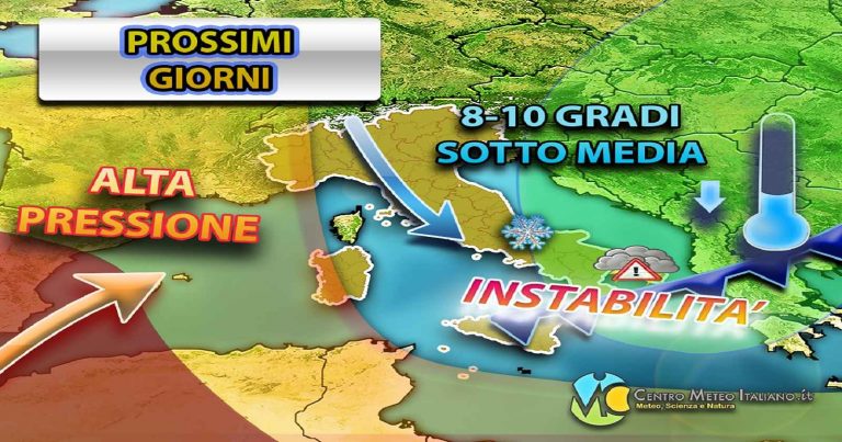 Meteo – Correnti fredde sull’Italia portano un calo termico e residua instabilità con neve in Appennino Meteo – Correnti fredde sull’Italia portano un calo termico e residua instabilità con neve in Appennino