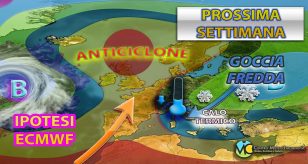 Meteo - Anticiclone in arretramento la prossima settimana, con temperature nuovamente in diminuzione