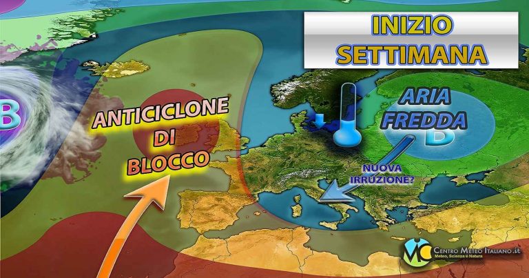Meteo – Prossima settimana con flusso atlantico bloccato, non escluse infiltrazioni fresche da est sull’Italia