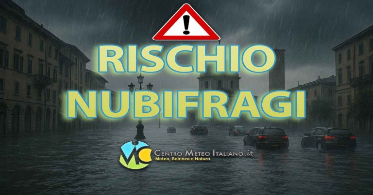 Meteo –  Vortice depressionario in arrivo con ulteriore maltempo in Italia e rischio nubifragi: i dettagli
