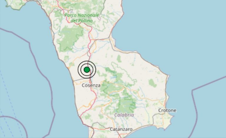 Terremoto oggi in Calabria, 20 ottobre, scossa di m 2.7 in provincia di Cosenza: dati Ingv
