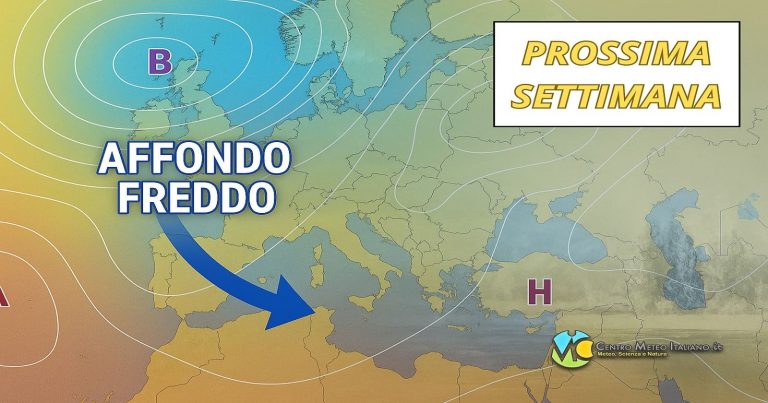Meteo – Possibile affondo freddo la prossima settimana con nuova fase di maltempo e generale calo termico