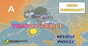 Meteo - Ognissanti stabile con qualche piovasco in Italia, poi peggiora nella seconda metà del Weekend: i dettagli