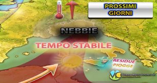 Meteo Italia - tempo stabile con sole e nebbie prima di un peggioramento