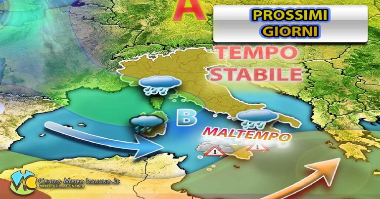 Meteo – Tempo in peggioramento sull’Italia con piogge e temporali specie al Sud e sulle Isole, localmente intensi