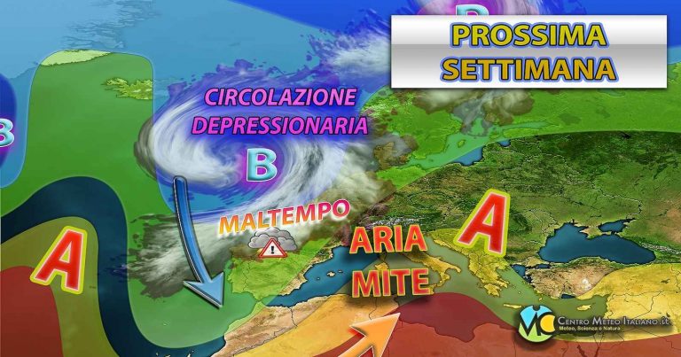 Meteo – Relativo miglioramento in vista per il prossimo inizio di settimana, con instabilità residuale: la tendenza