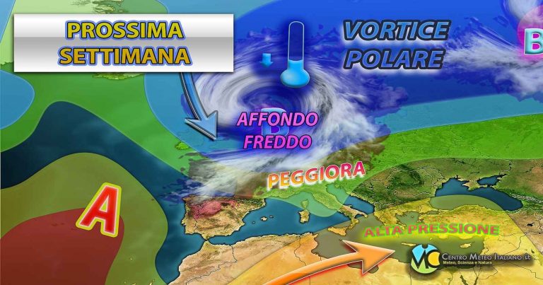 Meteo Italia – nel fine settimana tornano le piogge, possibile arrivo di aria più fredda la prossima settimana
