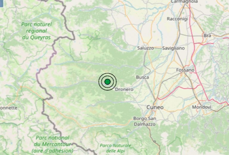 Terremoto oggi in Piemonte, 13 novembre, scossa di M 2.6 in provincia di Cuneo – Dati Ingv