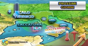 Meteo - Nuovo peggioramento in arrivo in Italia alimenterà ancora piogge e temporali, ecco dove