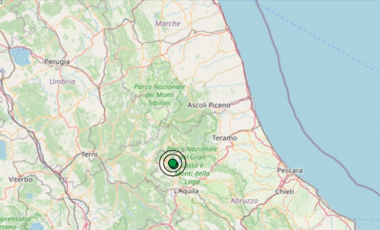 Terremoto oggi in Abruzzo, 25 novembre, scossa registrata in provincia dell’Aquila: dati INGV