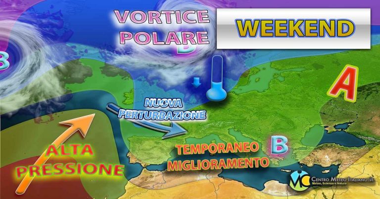 Meteo – Iniziale miglioramento nel Weekend, poi subito maltempo quasi senza tregua: la tendenza