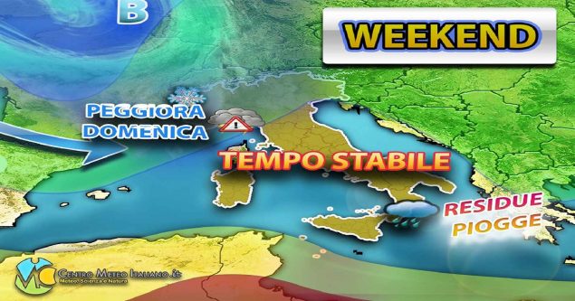 Meteo - Peggioramento in maxi-ritardo nel Weekend, nel complesso stabile: i dettagli