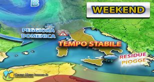 Meteo - Peggioramento in maxi-ritardo nel Weekend, nel complesso stabile: i dettagli