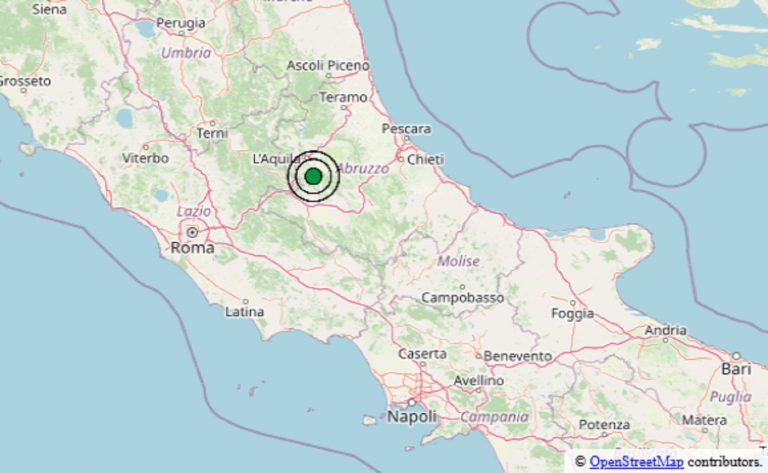 Scossa di terremoto registrata in Abruzzo: orario, epicentro e dati ufficiali Ingv