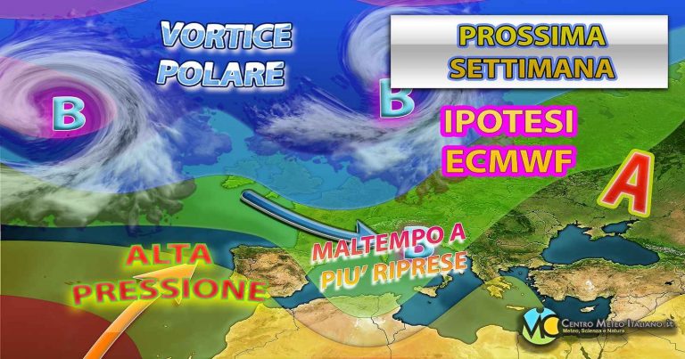 Meteo – Prima settimana di dicembre che si prospetta dinamica, con arrivo di perturbazioni in serie e diverse fasi di maltempo