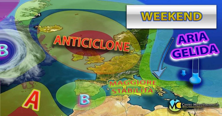 Meteo – Residua instabilità nel Weekend, con maltempo via via in esaurimento e qualche nebbia. I dettagli