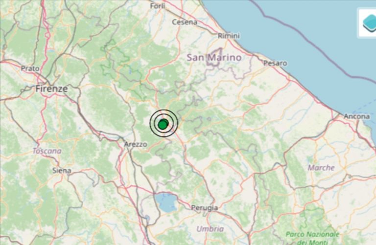 Terremoto oggi in Toscana, 29 dicembre, scossa di M 2.6 in provincia di Arezzo – Dati INGV