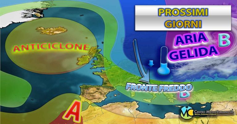 Meteo Italia – aria fredda verso il Mediterraneo con calo termico, maltempo e clima più mite dopo Capodanno