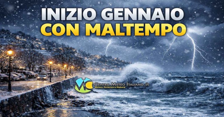 Meteo – Peggioramento atteso dopo Capodanno in Italia con piogge e temporali, ma anche un deciso rialzo termico