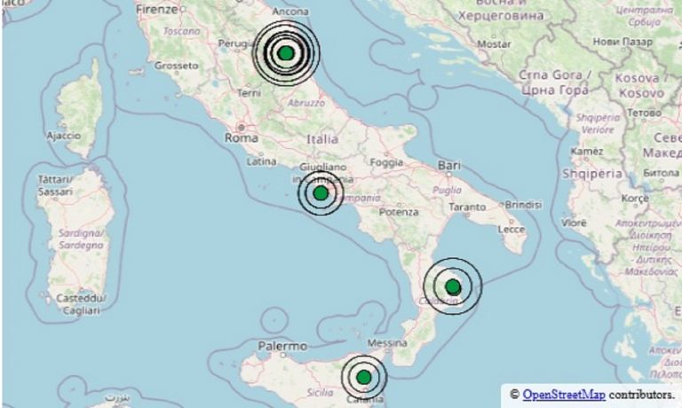 Terremoto oggi, scosse avvertite nelle Marche, in Calabria, Campania e Sicilia: doppio sciame sismico in corso. Epicentri e dati ufficiali Ingv