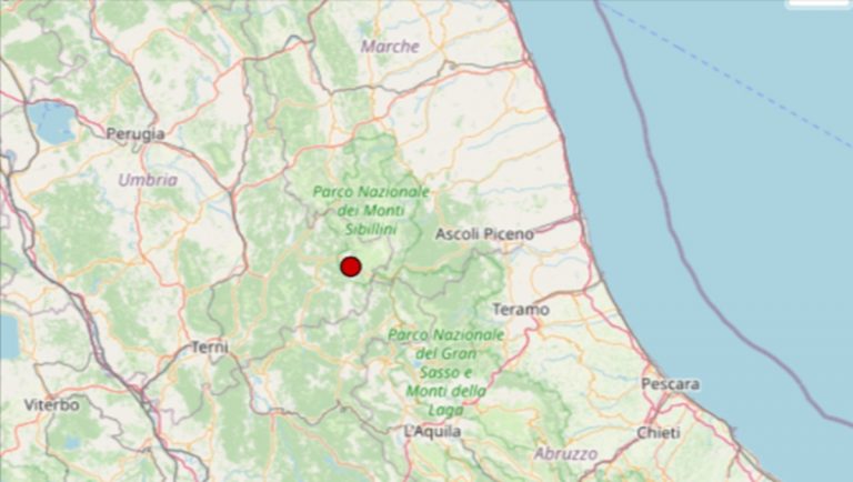 Terremoto oggi in Umbria, 9 gennaio, scossa di M 2.1 in provincia di Perugia – Dati INGV