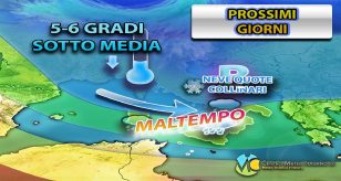 Meteo - Italia ripiomba nel maltempo invernale per il Weekend, con neve fino in bassa collina: ecco dove