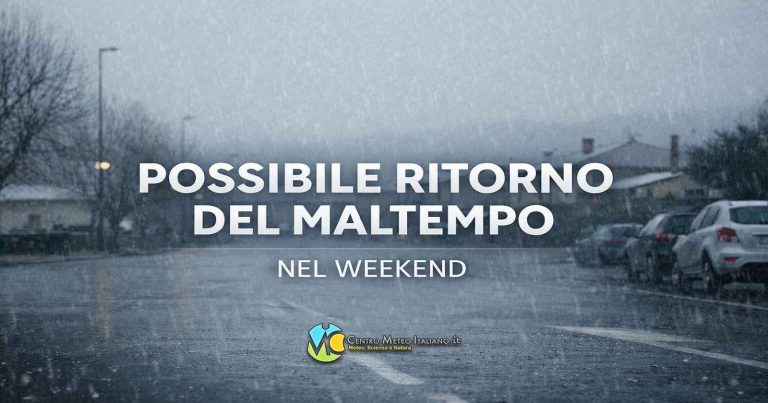 Meteo – Piogge e temporali in arrivo verso il weekend su alcune regioni con nevicate abbondanti in montagna