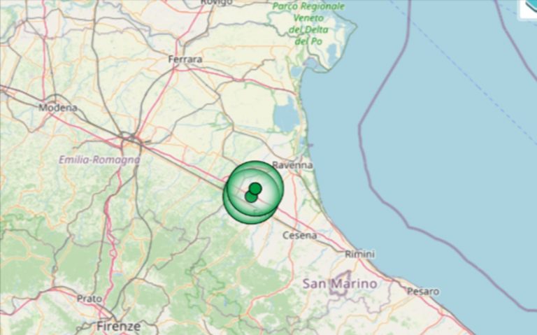 Terremoto oggi in Emilia Romagna, 13 gennaio, scossa di M 4.3 in provincia di Ravenna – Dati Ingv