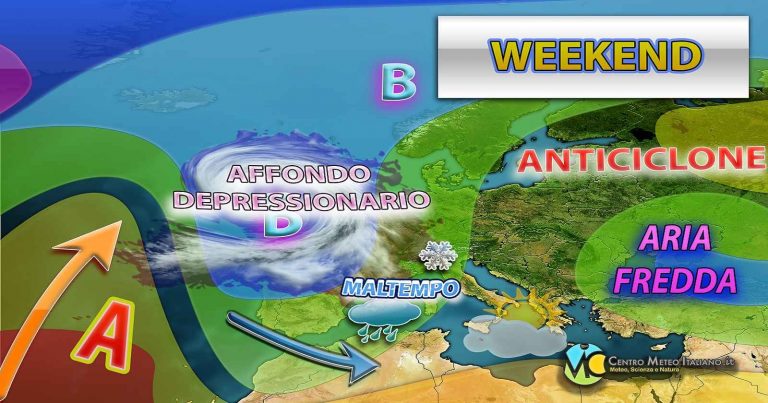 Meteo – Maltempo anche intenso in arrivo nel Weekend e con vagonate di neve sulle Alpi: i dettagli