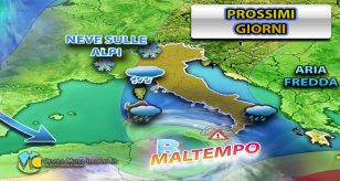 Meteo - Maltempo in espansione nel Weekend, con piogge anche intense e neve in montagna: i dettagli