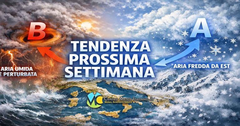 Meteo Italia – settimana con piogge anche intense e progressivo calo delle temperature, ecco l’evoluzione