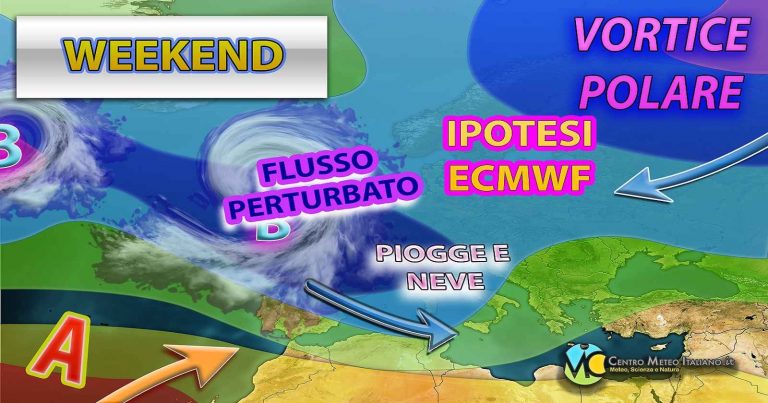 Meteo – Possibile peggioramento sull’Italia entro il weekend per l’arrivo di impulsi polari con maltempo e neve