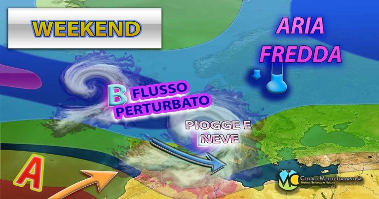 Meteo – Doppio impulso polare nel Weekend, con maltempo invernale e neve fino praticamente in pianura
