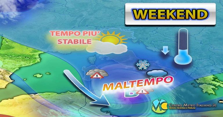 Meteo – Inverno ancora protagonista per il prosieguo del Weekend, con maltempo e neve sui monti: ecco dove