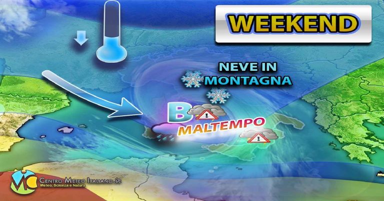 Meteo – Nuovo squillo dell’Inverno nel Weekend, con possibili temporali, grandinate e neve in montagna