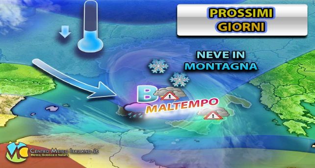 Meteo - Weekend di maltempo alle porte del Paese, con piogge, possibili temporali e neve in montagna: la tendenza