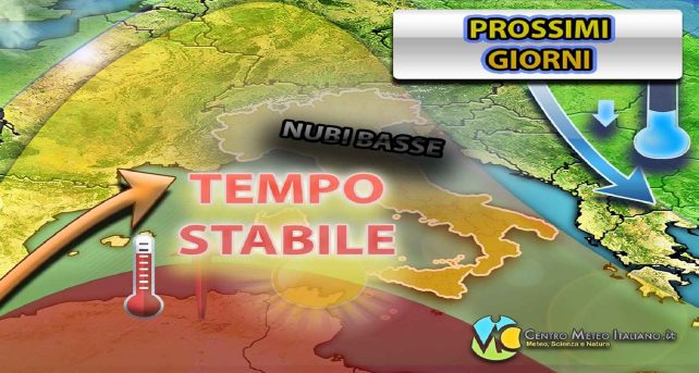Tempo stabile fino al weekend, lieve flessione delle temperature
