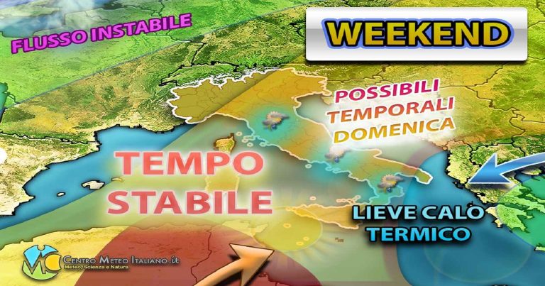 Meteo – Weekend ancora all’insegna del bel tempo in Italia, ma con lieve calo termico e locali precipitazioni