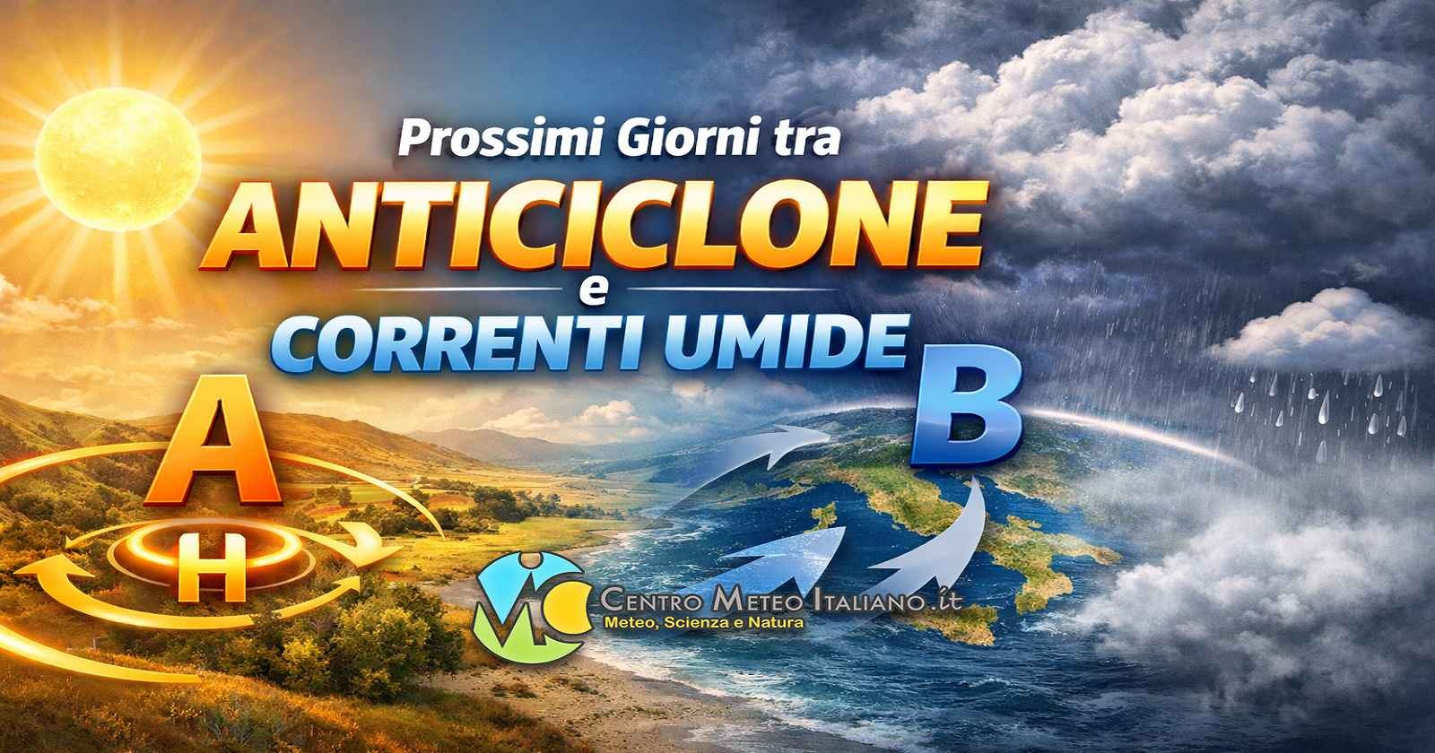 Correnti umide e qualche pioggia ma l'alta pressione tiene