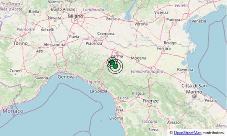Serie di scosse di terremoto registrate in Emilia Romagna oggi, epicentri e dati Ingv