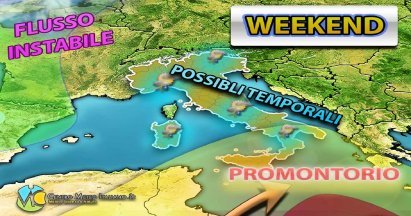 Meteo - Peggioramento in arrivo in Italia nel Weekend con piogge e possibili temporali: i dettagli