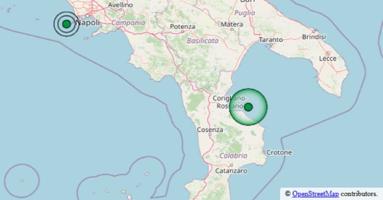 Terremoto oggi in Calabria, venerdì 6 marzo 2026: scossa avvertita, epicentro a largo di Cosenza – Dati INGV