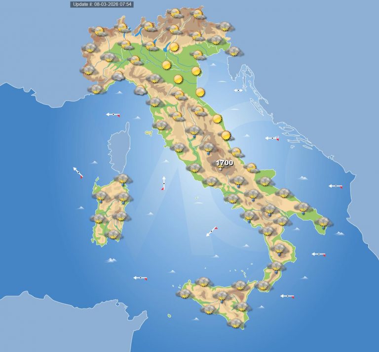 Meteo domani 9 marzo: stabilità a tratti in Italia, con qualche rovescio pomeridiano in Appennino