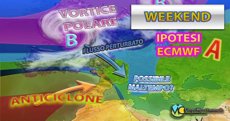 Meteo – Settimana di maltempo culminerà nel Weekend con possibili grandinate e calo termico: la tendenza