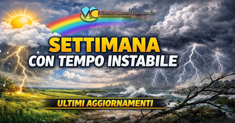 Meteo – Settimana instabile in Italia con frequenti temporali su alcuni settori e possibile peggioramento nel weekend