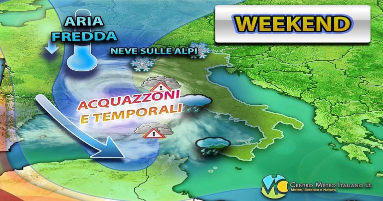 Meteo – Maltempo polare nel Weekend, con vagonate di neve in arrivo sulle Alpi e temporali: i dettagli
