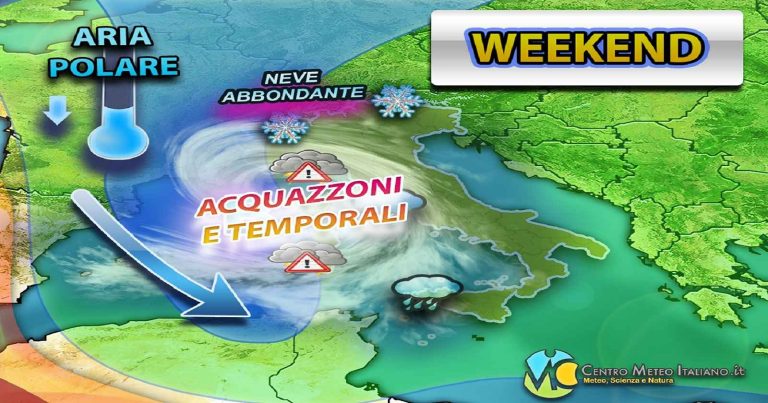 Meteo Italia – Maltempo si sposta verso sud, poi possibile goccia fredda a metà settimana